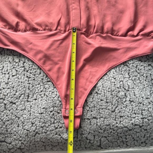 Express Portofino Salmon Button-Up Bodysuit - Picture 6 of 9